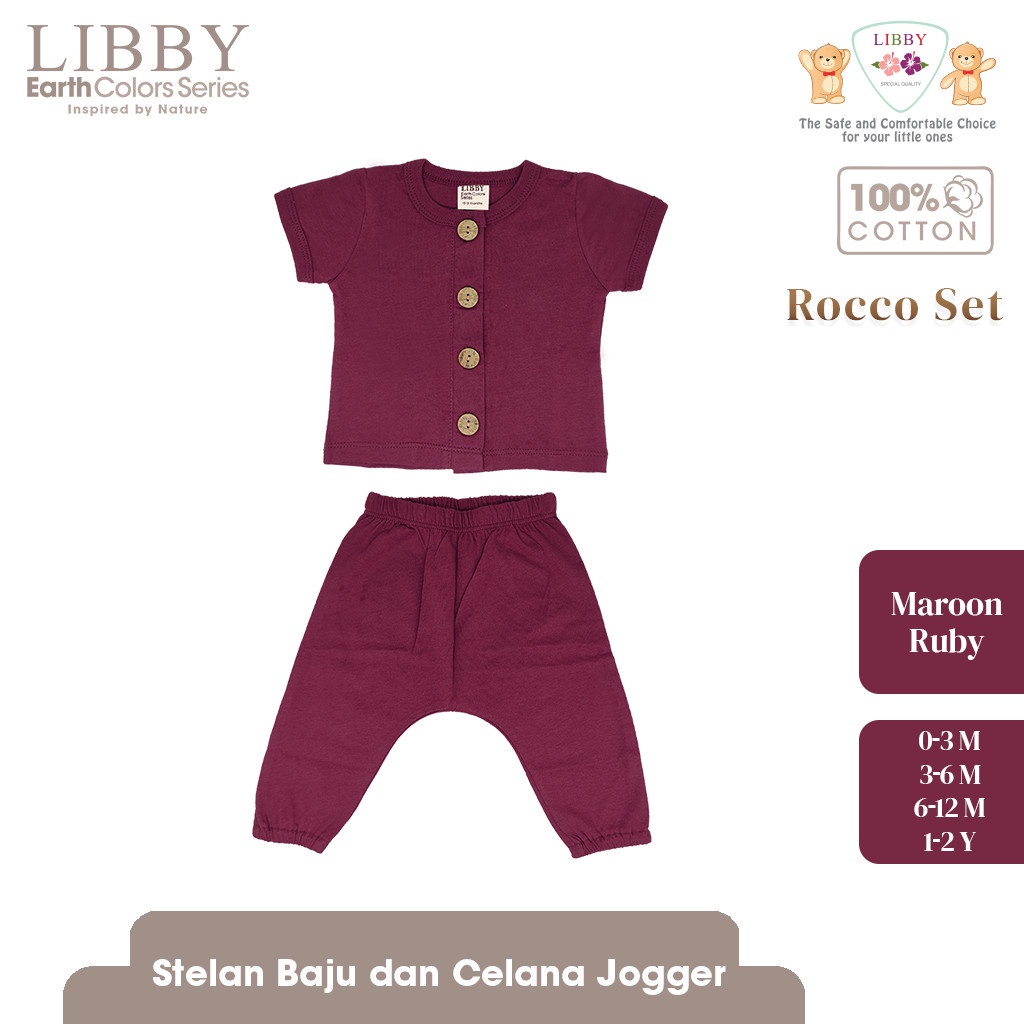 Setelan Baju Bayi Piyama Anak Libby Lengan Pendek Celana Panjang Newborn 0–2 Tahun Earth Rocco