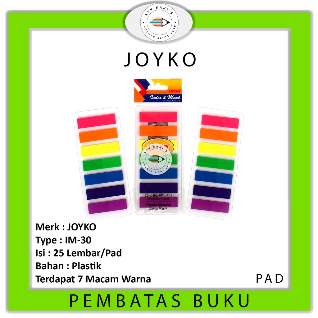 

JOYKO - Pembatas Buku Kotak Plastik IM-30 - PAD