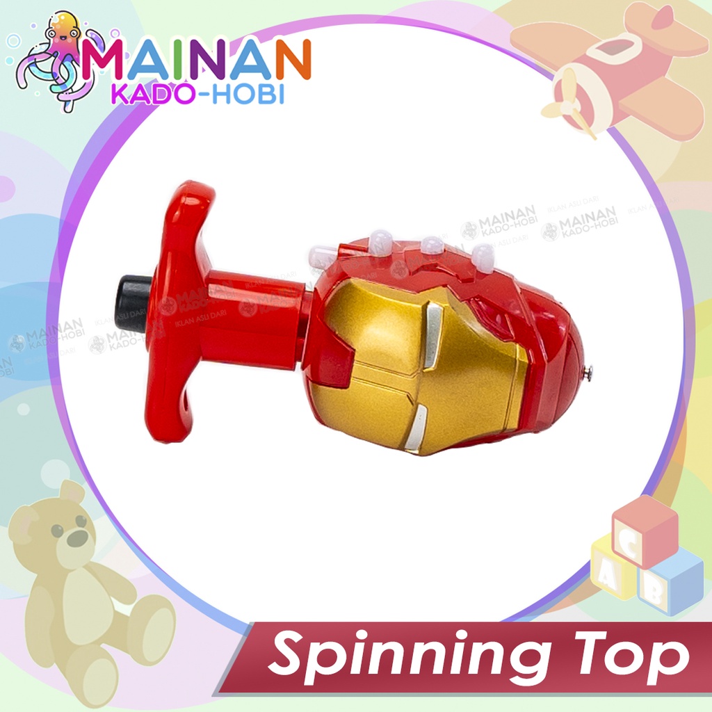 MAINAN ANAK LAKI SPINNING TOP GANGSING PUTAR SUPERHERO IRONMAN