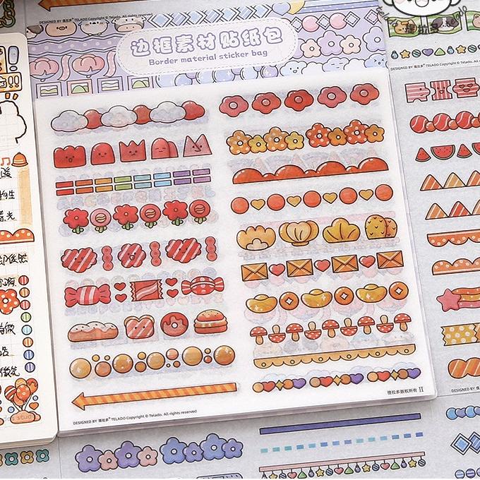 

SEGERA BELI Stiker Frame DIY Buku Jurnal Motif Border Material Sticker Pack 10 Lembar TLD53~
