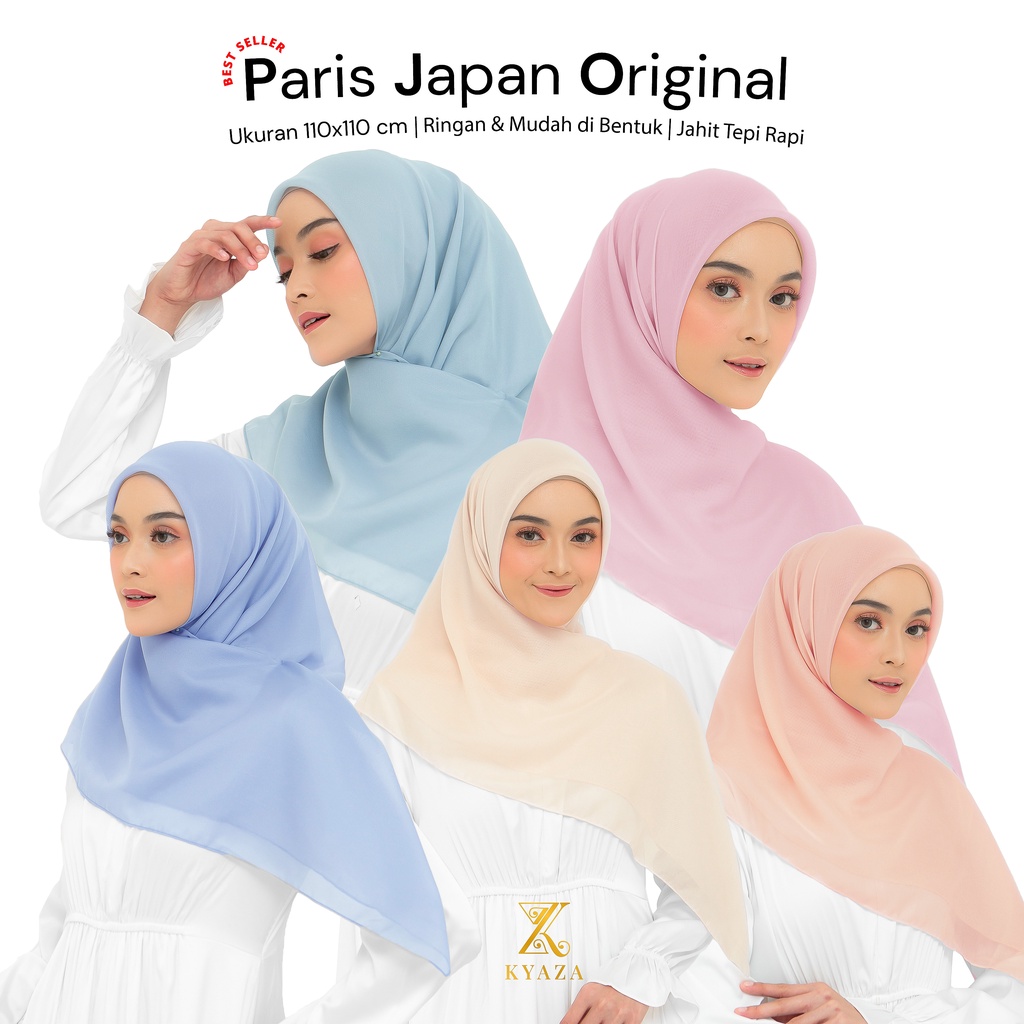 K͙Y͙Z͙ Hijab segiempat Plain Paris original Japan