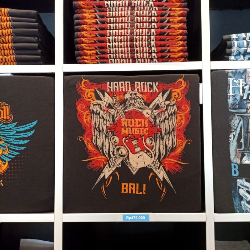 Baju Pria Hard Rock Bali Original Cross Guitar Black