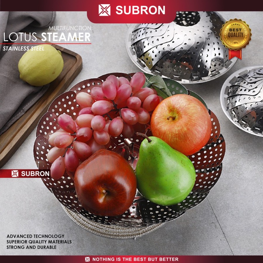 Alat Kukus Steamer Lipat Teratai Lotus Stainless Steel Baki Uap - SUBRON