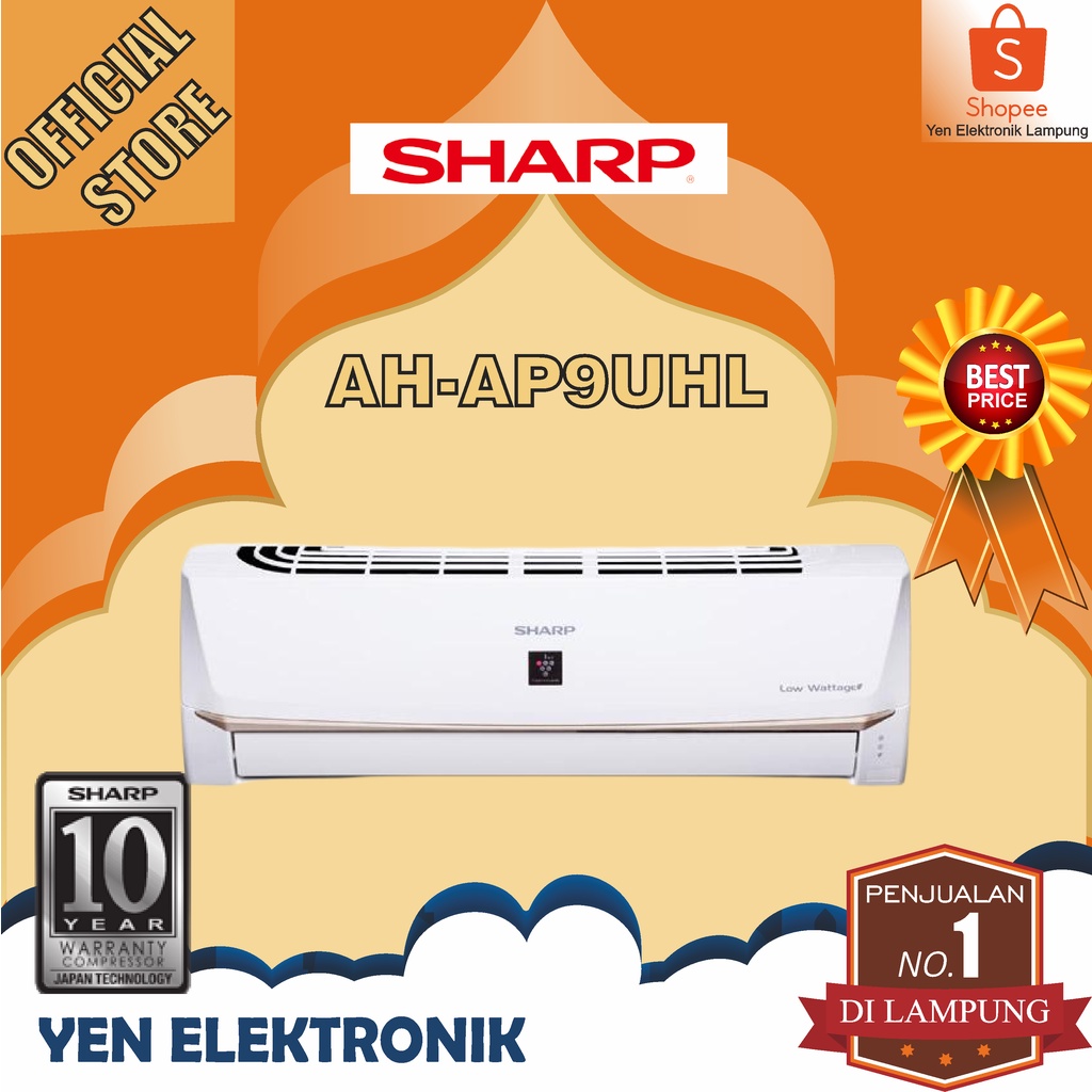 AC SHARP AH AP 9 UHL 1 PK R32 Plasmacluster Low Watt Garansi Resmi SHARP 10 Tahun