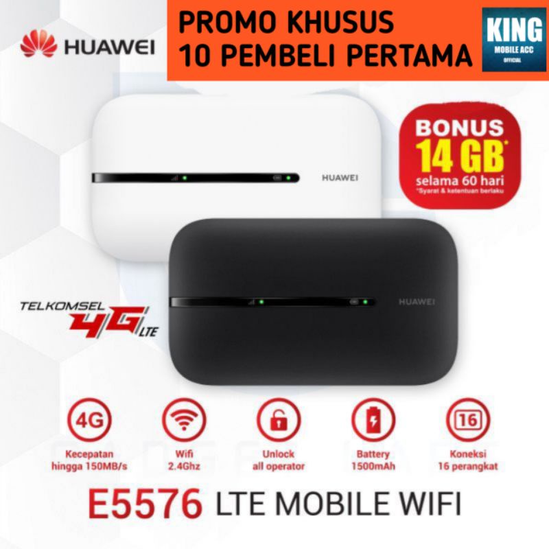 Modem Huawei E5576 Mifi Modem Wifi Router 4G LTE UNLOCK Version Free Telkomsel Kuota14GB