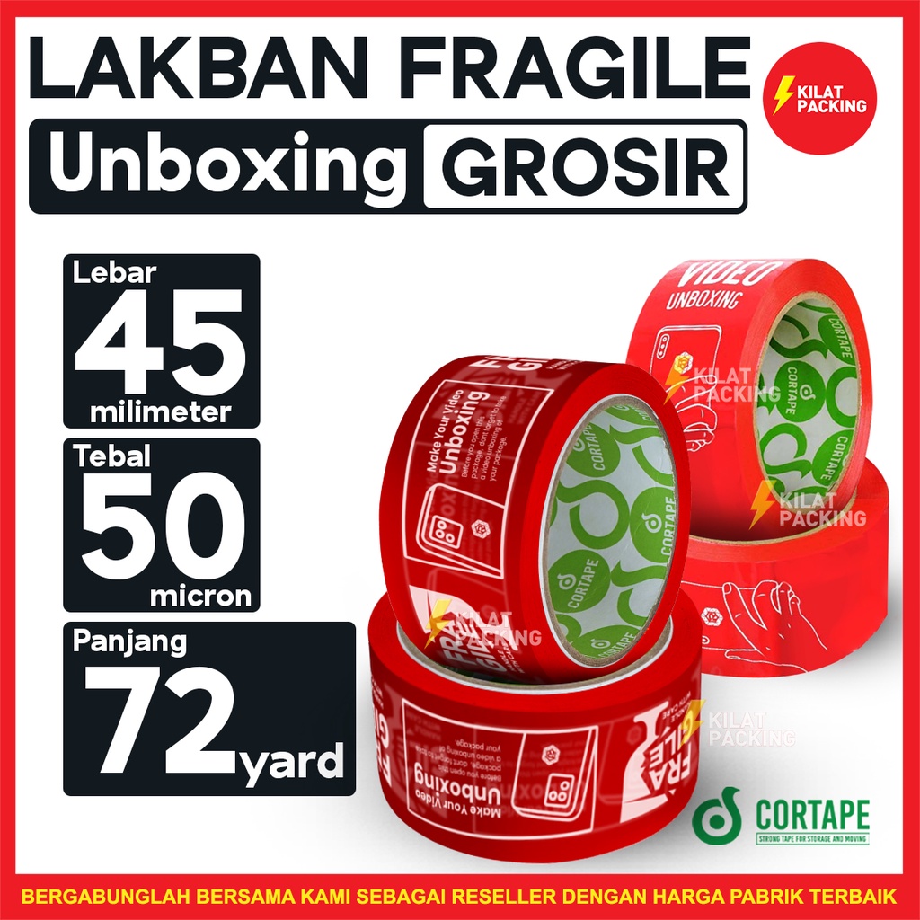 

LAKBAN FRAGILE UNBOXING / MAKE YOUR VIDEO UNBOXING / LAKBAN MUDAH PECAH BELAH VARIAN SATUAN