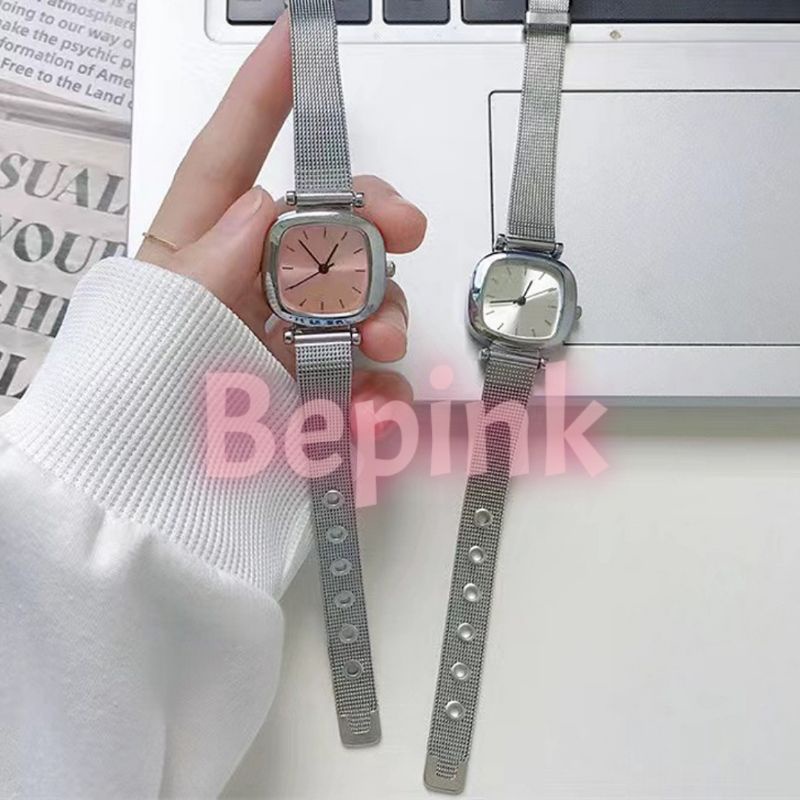 JAM TANGAN CUBIC STRAP SILVER TINTANIIUM KORREA (BEPINK OFFICIAL)