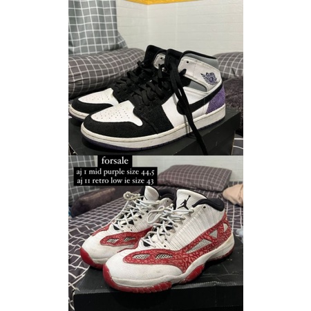 aj 1 mid union purple size 44,5-aj II retro low ie size 43