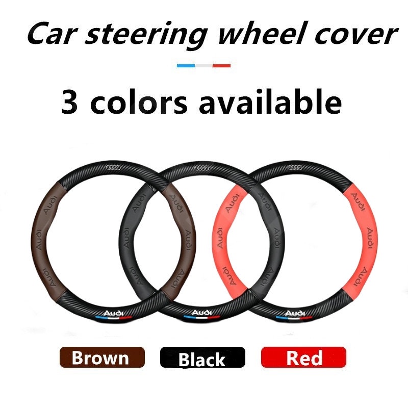 Audi Cover Setir Mobil Untuk A3 8l A1 Q5 TT mk2 A5 A4 B7 B8 B5 A6 C7 C6 Q7 Q3 RS3 Auto Steering Wheel Cover Pelindung Kemudi Interior Mobil Logo Printing 3D