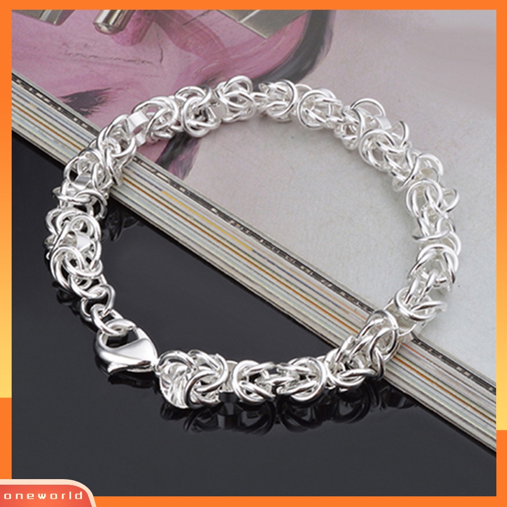 [ONE] Fashion Wanita925 Sterling Perak Gelang Bangle Rantai Perjamuan Perhiasan Hadiah