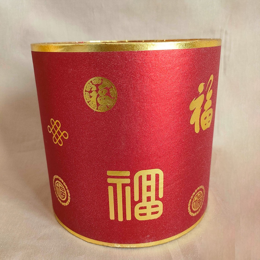 New Year Motif FU Flower Pot Imlek Dekorasi 2023 Hiasan Vas Bunga Imlek  Gold Red dekorasi imlek