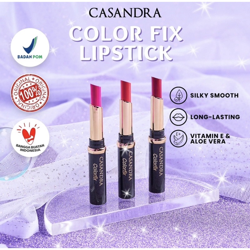 Casandra Colorfix Lipstick New - Lipstick Bibir Tahan Lama Lipmattr