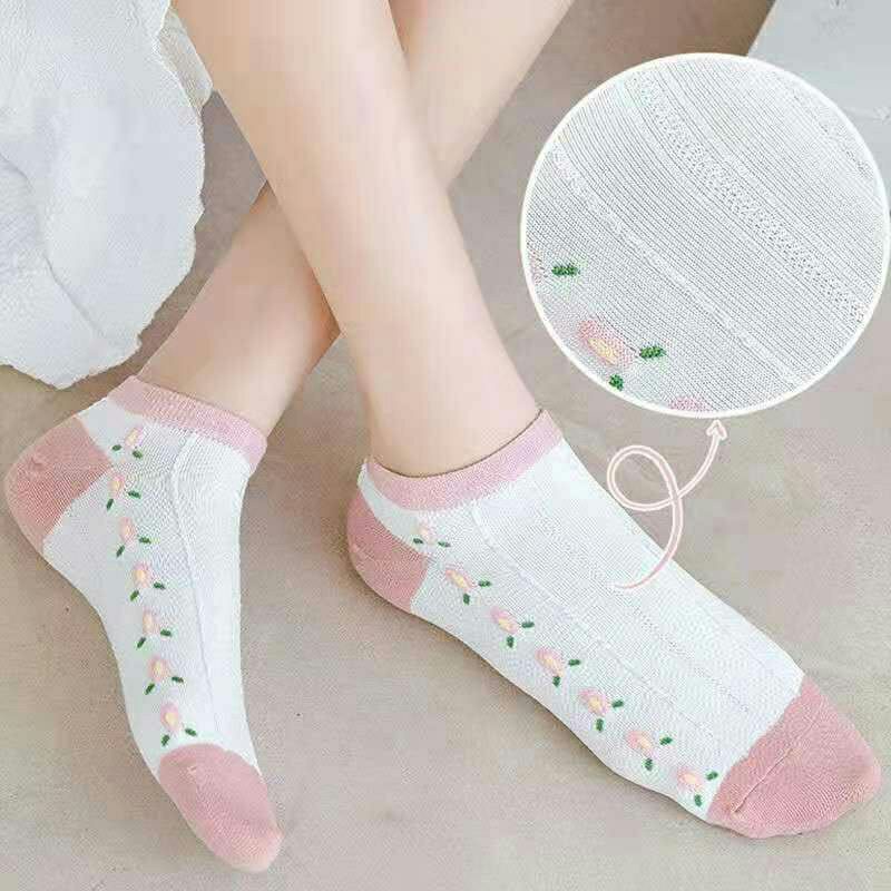 kaos kaki wanita bentuk motif korean style