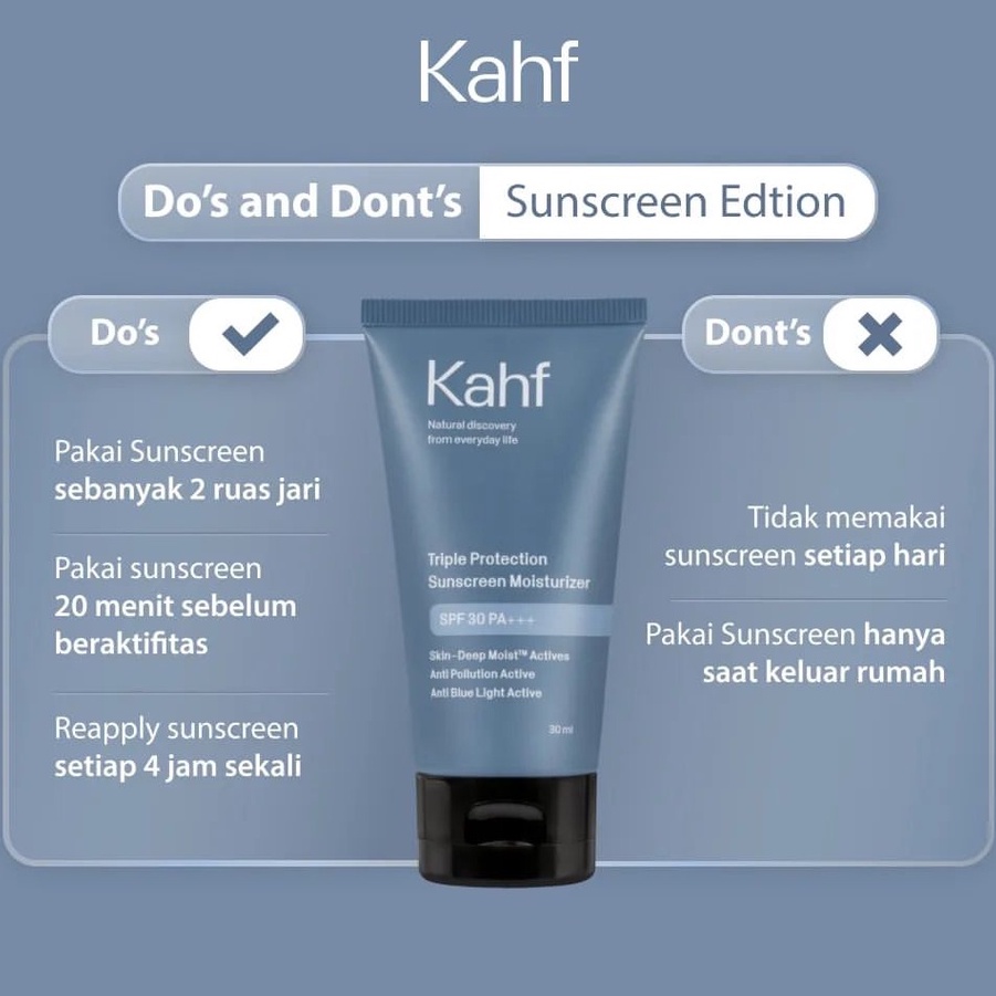 KAHF Skincare Cowok Perawatan Wajah Pria Face Wash Scrub Sunscreen Serum