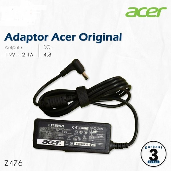 Adaptor charger Acer Aspire Z476 19V 2.1A 4.8x1.7mm Original