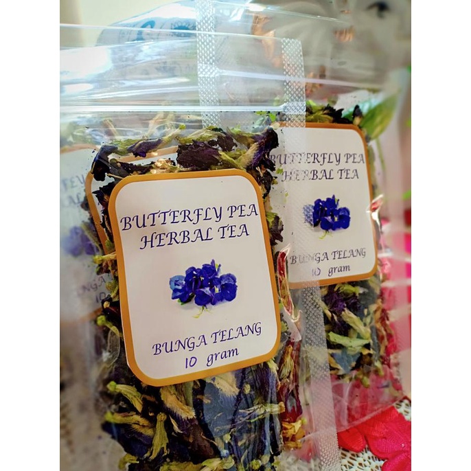 

[BISA COD] bunga telang butterfly pea flower bluepea plower teh herbal .isi 10 gr