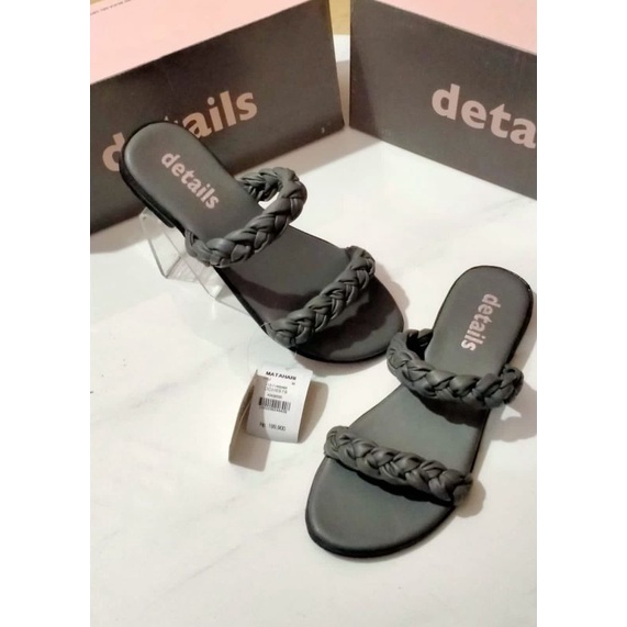 Sandal teplek selop kepang wanita merk details