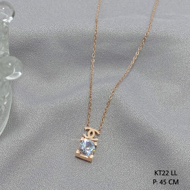 Kalung Titanium Wanita Permata Dewasa KT09-15-22 LL