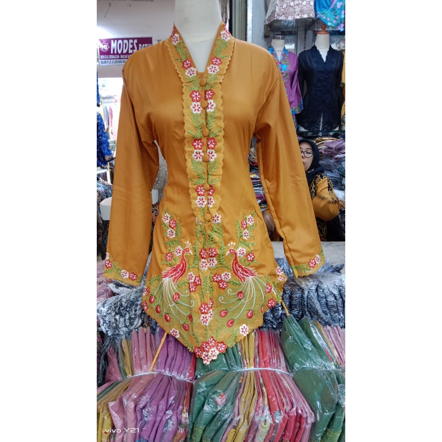 Kebaya Encim Motif Burung Bahan Katun Toyobo Premium / Kebaya Kartini / Baju kebaya encim / Atasana 
