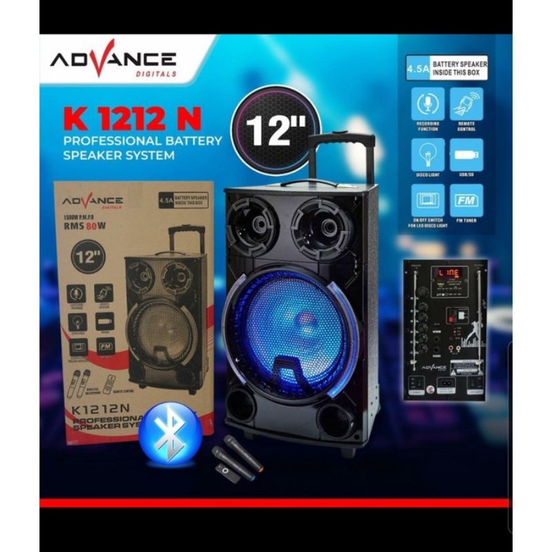 SPEAKER ADVANCE K1212N SPEAKER AKTIF PORTABLE 12 INCH VERY CHIP