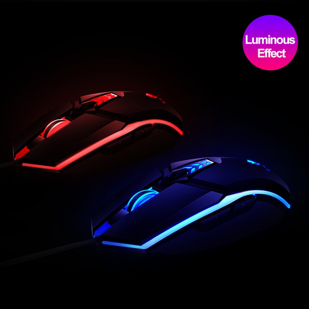 Mouse Kabel Thunder Wolf G510 Gaming Mouse Colorful Breathing Light Glowing Kompetisi Elektrik Wired Ergonomics Mouse Gaming Komputer