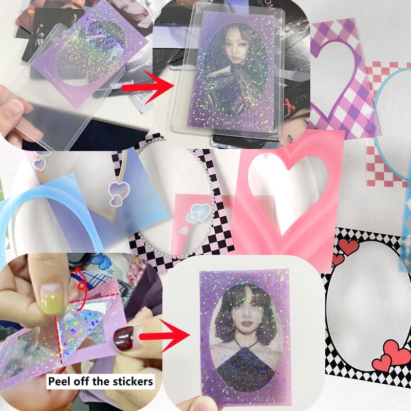 10pcs /pack Kawaii Bingkai Foto Stiker Renda Kartu Film Stiker Untuk Menghias Kartu Idola DIY Toploader Photocard Latar Belakang In Stock New Arrival LY