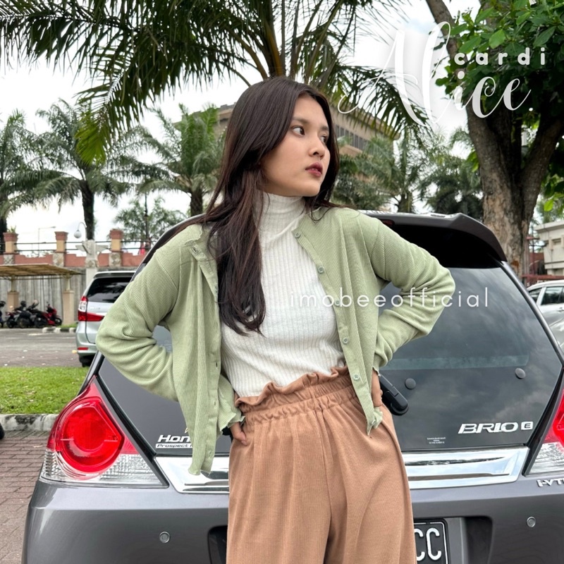 Alice Cardigan Rib Kancing // Cardigan Crop Kancing Korea Waffle