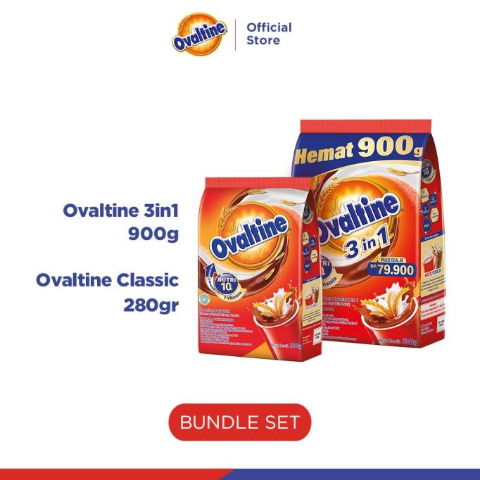 

[Paket Bundle] Ovaltine 3in1 900g dan Ovaltine Classic 280g TERLARIS TERPERCAYA ORIGINAL