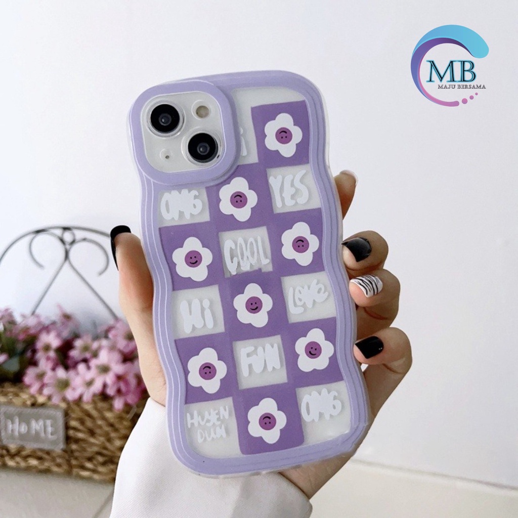 SS125 SOFTCASE SILIKON GELOMBANG MOTIF SMILE FLOWER FOR IPHONE 7 8 7+ 8+ X XS XR MAX 11 12 13 14 PRO MAX MB4106