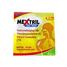 Mextril obat batuk dan tenggorokan gatal Tablet Isi 1 Strip @ 4 Tablet