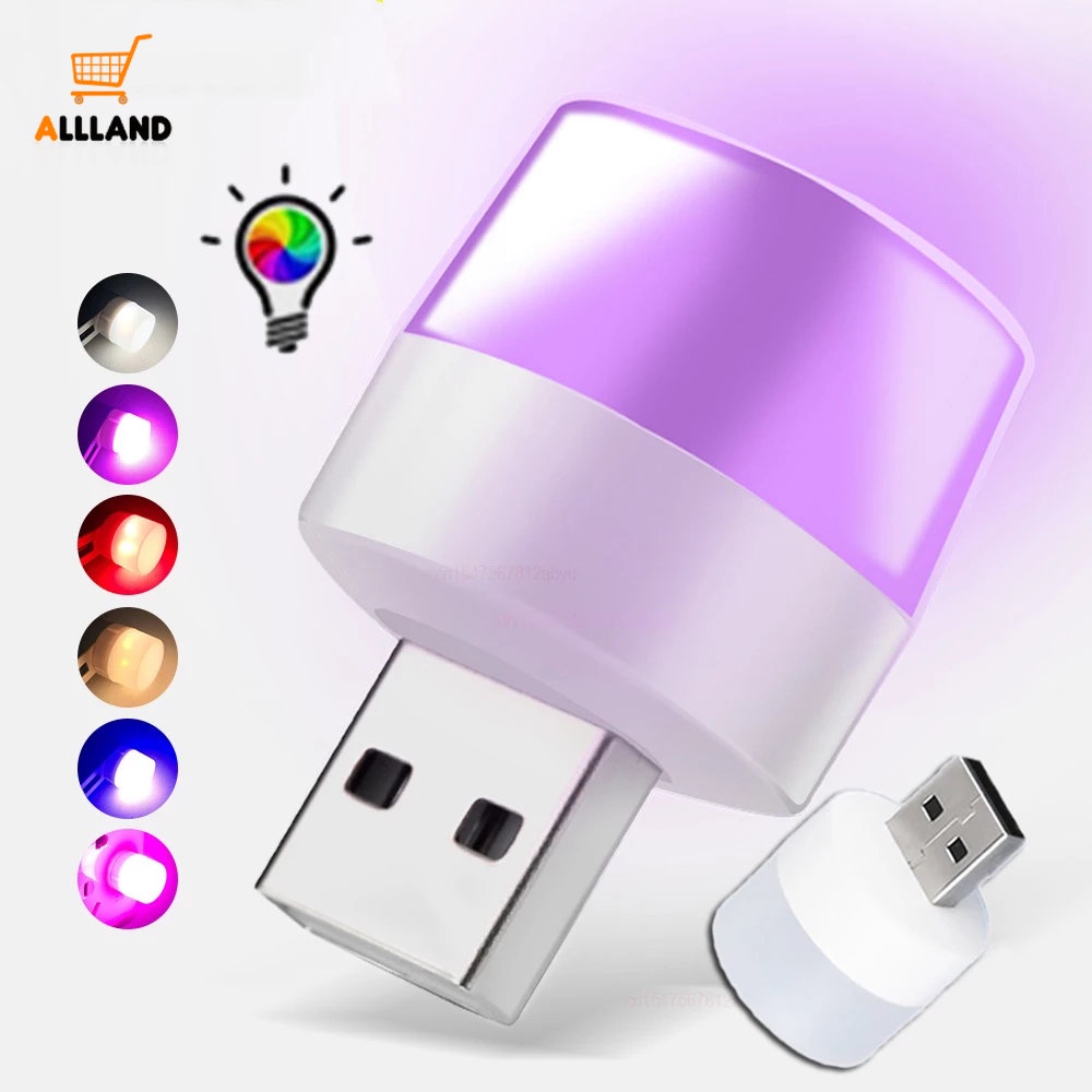 Lampu Baca LED Mini Portable Warna-Warni Terang Dengan Port USB