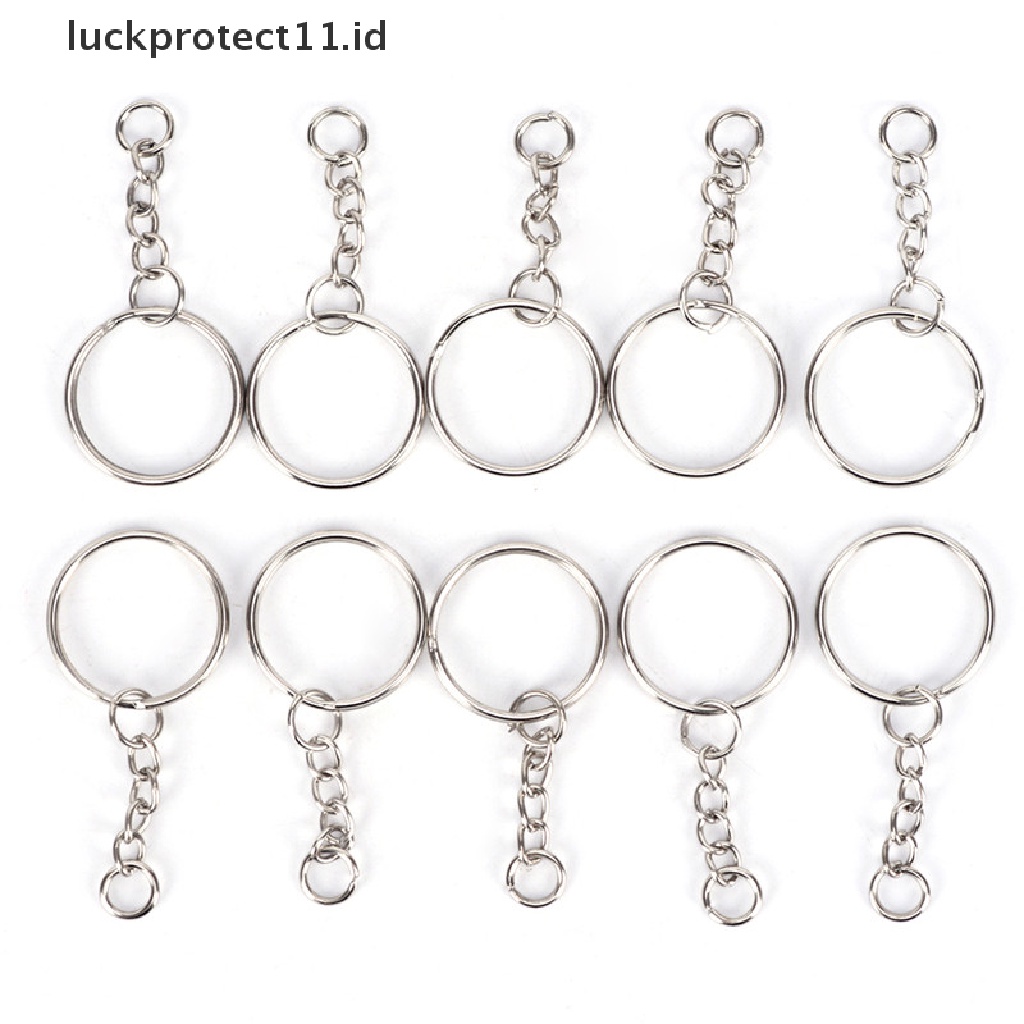 /Fashion Hot// Fashion// 50PCS 25mm Dipoles Perak Keyring Gantungan Kunci Split Ring Rantai Pendek Key Rings DIY.