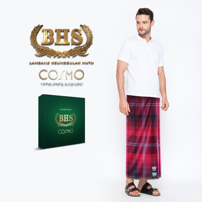 Sarung BHS Cosmo Kombinasi Warna Merah