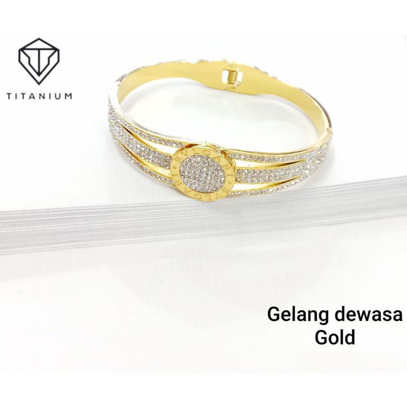 GELANG TANGAN TITANIUM BANGKOK WANITA DEWASA MODEL TERBARU WARNA GOLD DAN ROSE GLOD