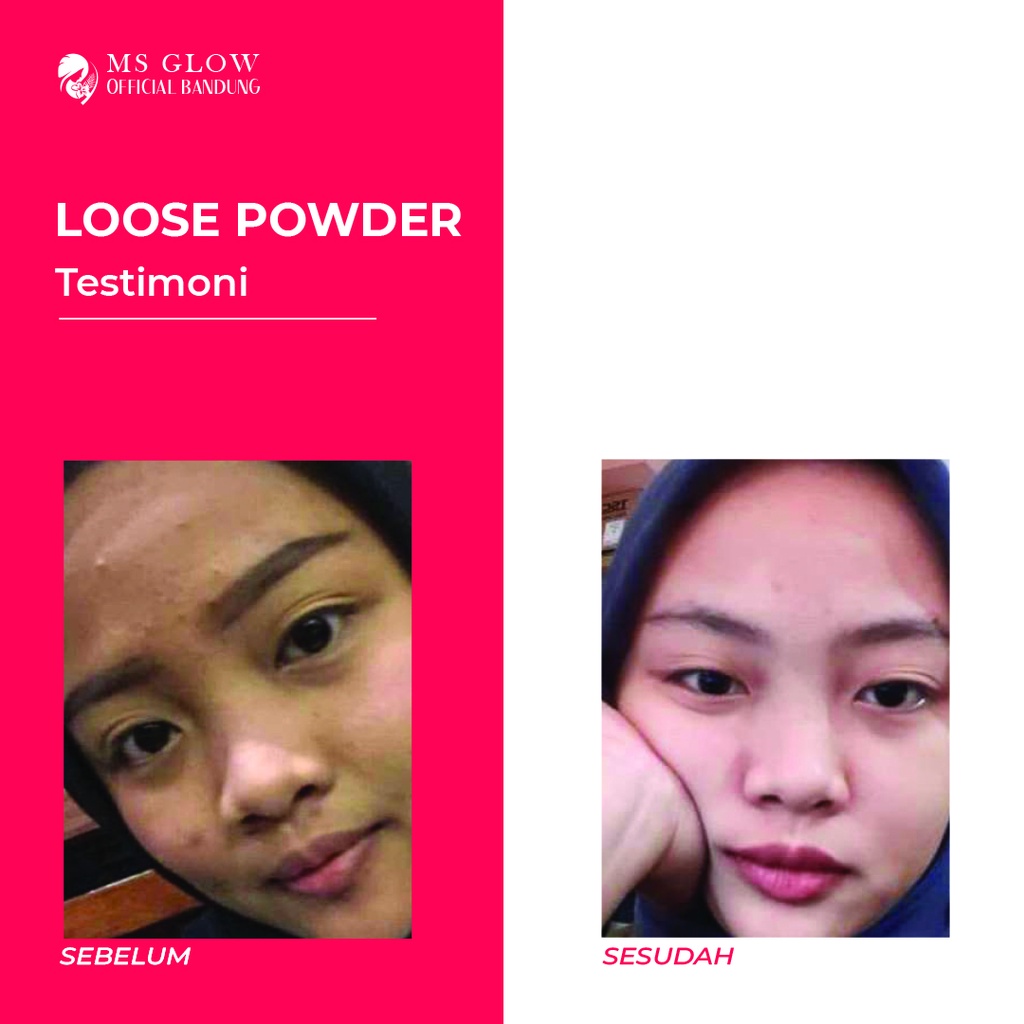 Loose Powder Ms Glow Hay To Shine Natural Anti Sebum Ivory - By MsGlowofficialbandung