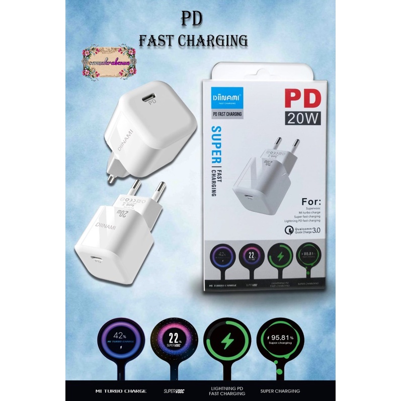 DIINAMI P8 Adaptor BATOK Charger CASHAN Power Nano 20 Batok Fast Charging 20W 3A Type-C (PD) Multi Protection SB4575