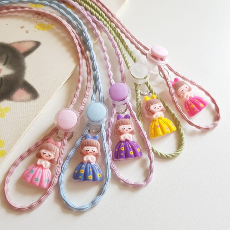STRAP MASKER ANAK PEREMPUAN - DEWASA  2 IN 1 PRINCESS / KALUNG MASKER / TALI MASKER / LANYARD MASK STOPER 2IN1