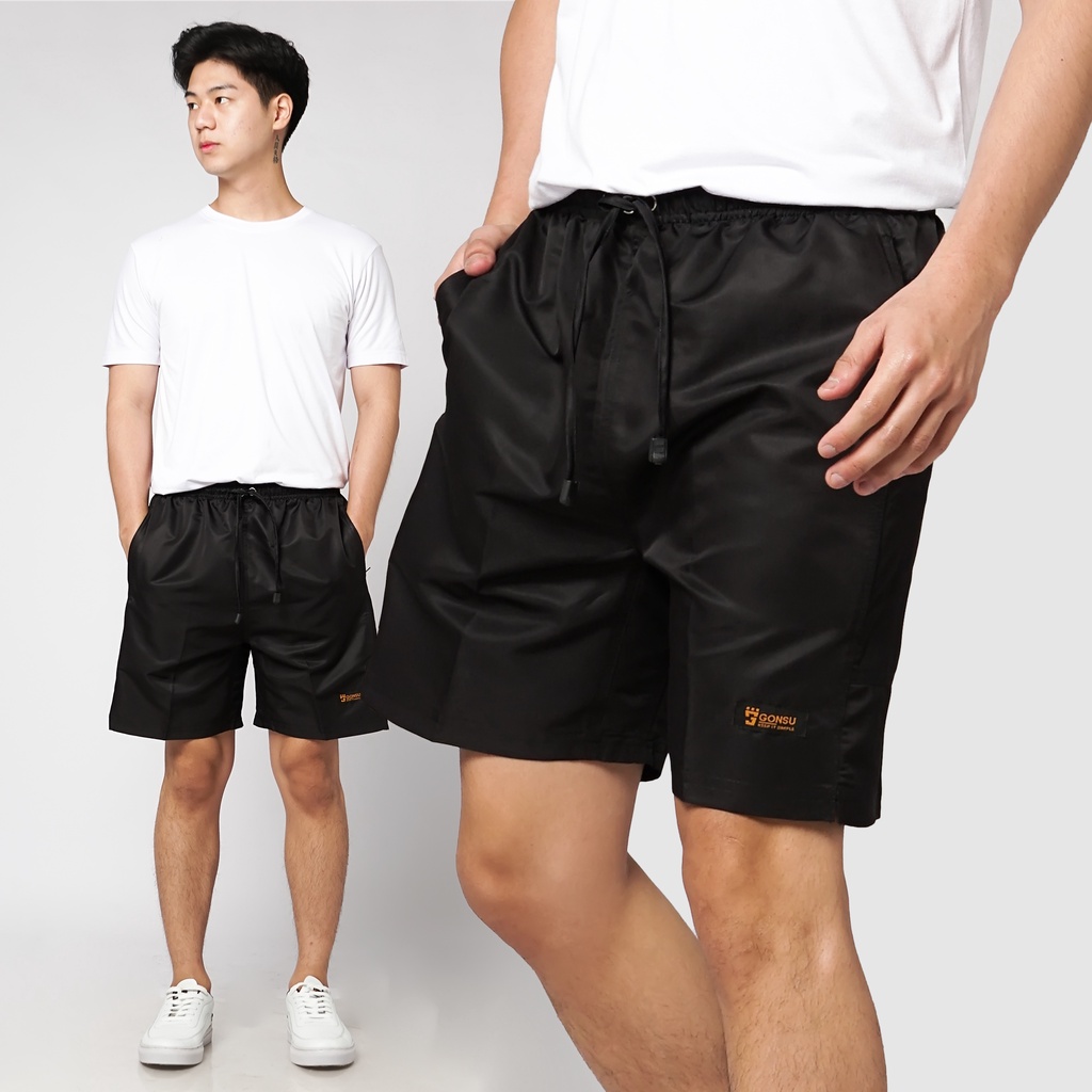 Geovani x Gonsu Sport Tame Boardshort Black / Celana Pendek Parasut Pria