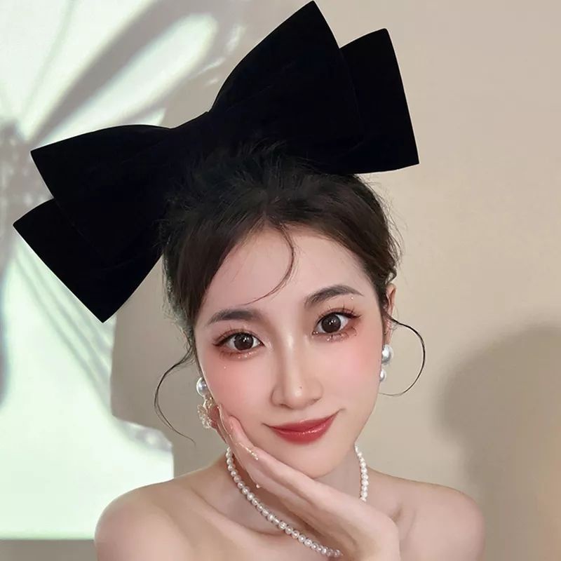 Velvet oversized bow hair clip vintage style hair accessories