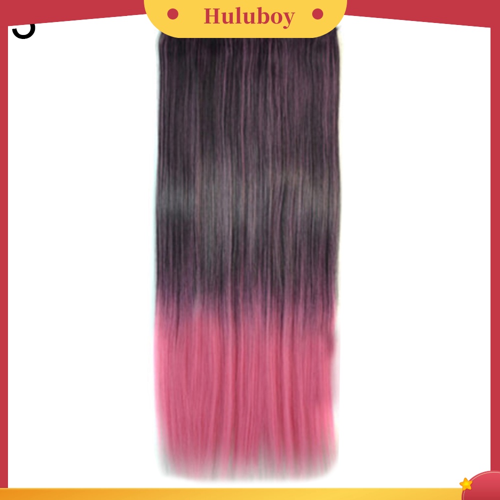 Wig Rambut Extension Model Panjang Lurus Warna Gradasi Tahan Panas Untuk Wanita