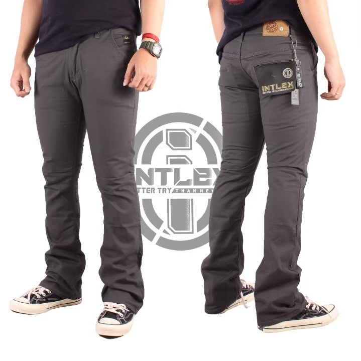 Celana Chino Cutbray Pria remaja Chinos Gombrang Bootcut Celana Panjang Pria Lebar bawah