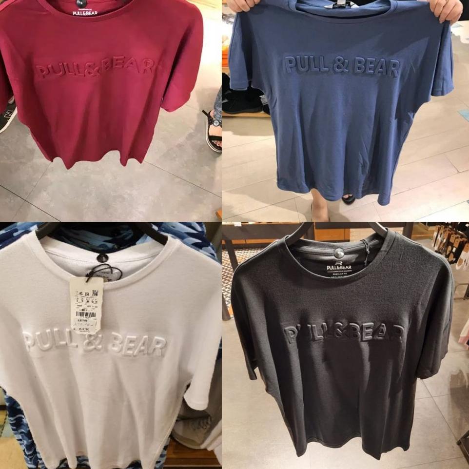Siap Kirim KAOS TSHIRT PULL & BEAR / KAOS PULL AND BEAR / Kaos PULL&BEAR  Emboss Font Timbul