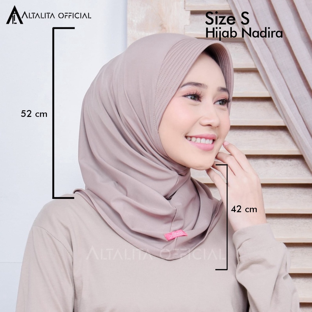 Altalita - Kerudung Sporty Nadira Hamidah Instan All Size Ukuran S M L Menutup Dada pet Antem Bahan Jersey Premium Cocok untuk Sekolah Olahraga Volly Futsal Senam dan Sehari-hari-1