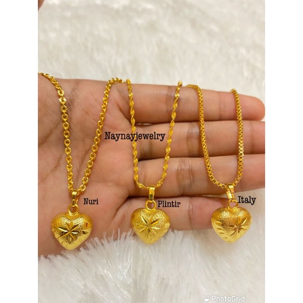 Kalung Koin Lapis Emas 24k uk 45cm / Warna mirip Emas 24k