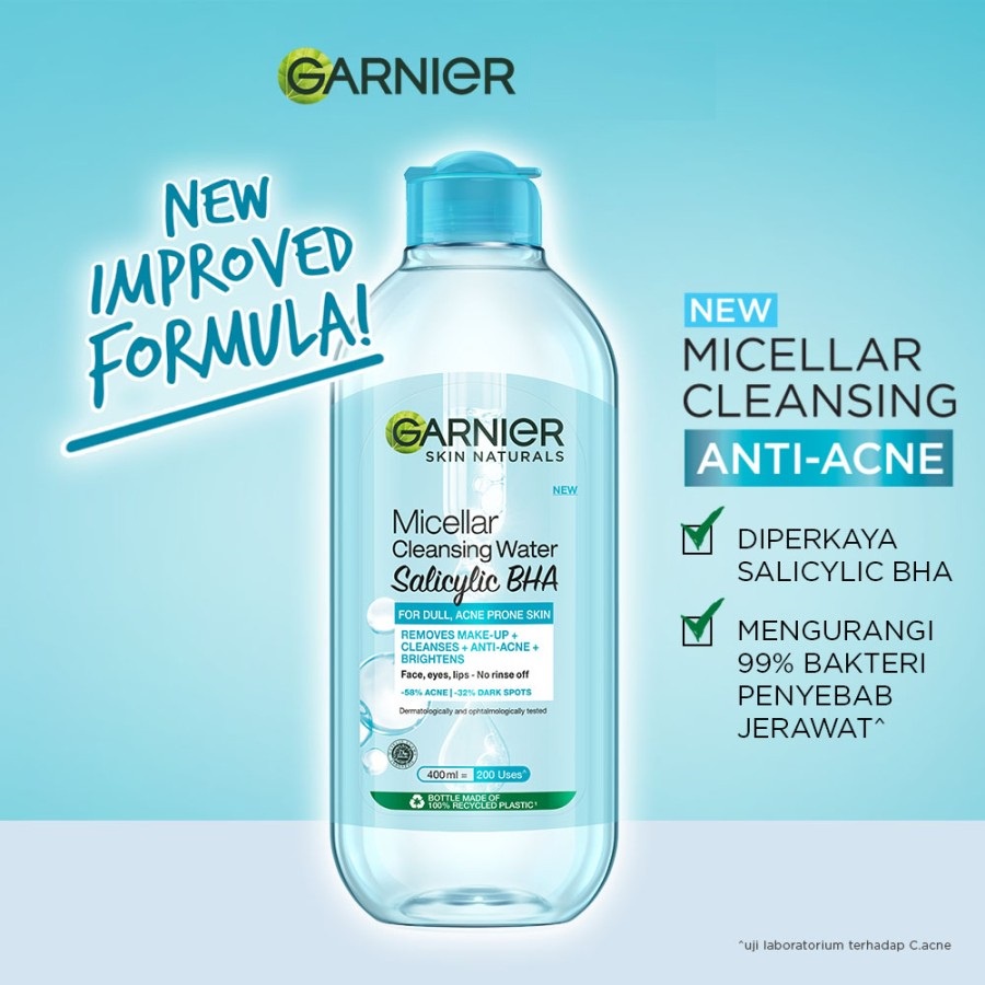 Garnier Micellar Water Blue Salicylic BHA - 125 ml - 400 ml