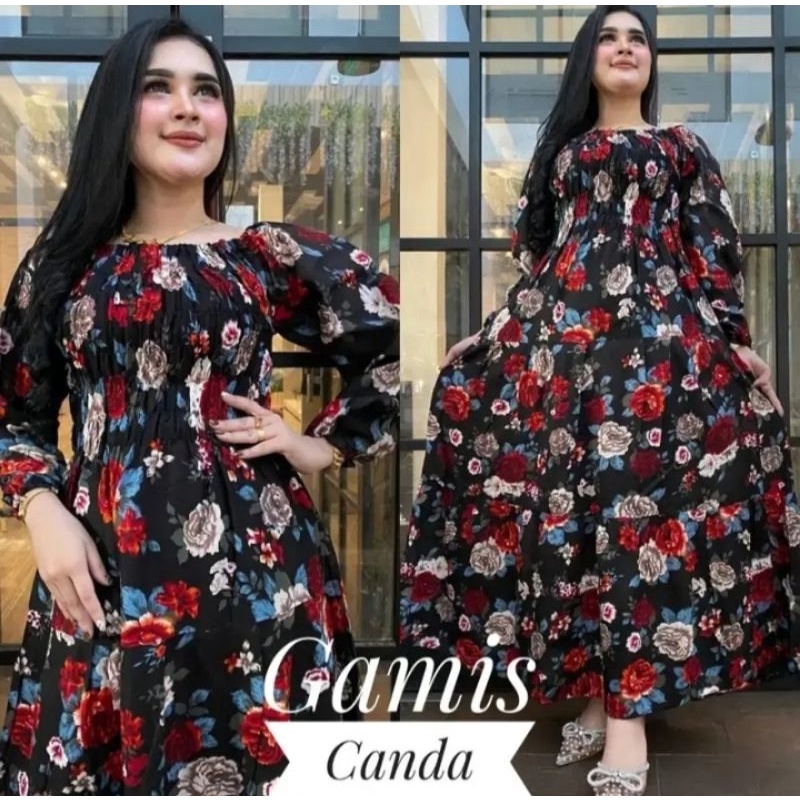 GAMIS MOTIF BUNGA MAWAR KECIL/ DASTER KEKINIAN