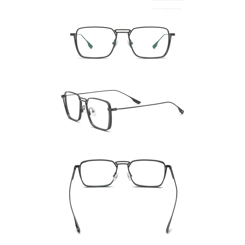 Kacamata Titanium Kualitas Tinggi Untuk Pria Dan Wanita Lensa Yang Dapat Diganti Persegi