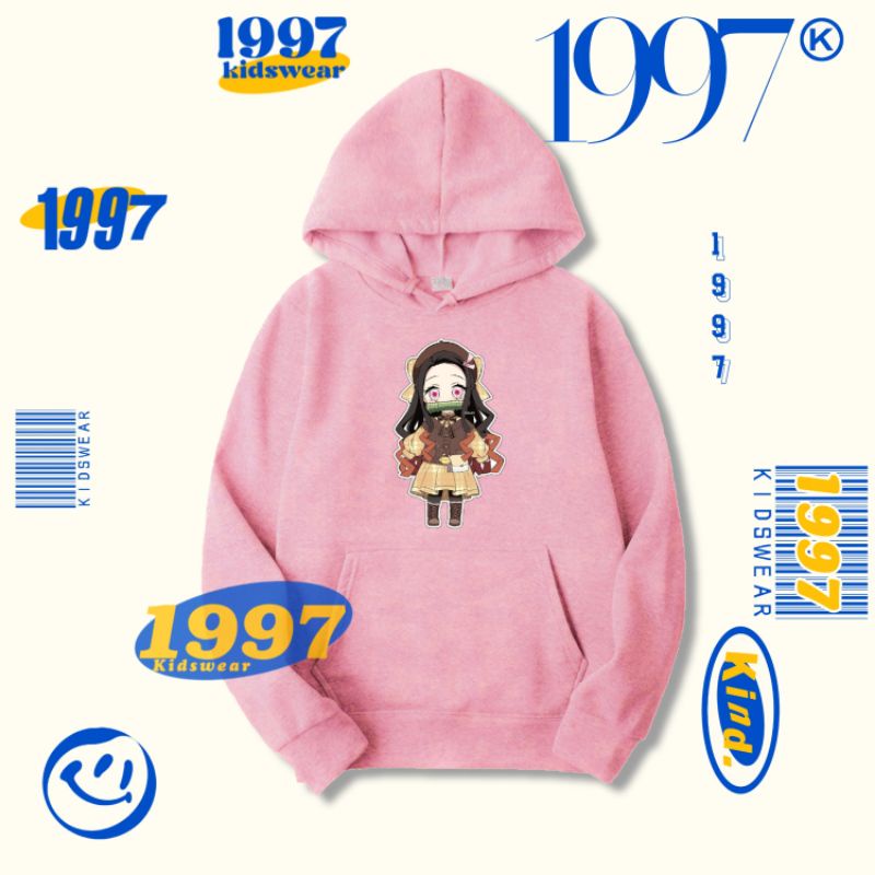 Jaket Baju Anak - Hoodie Sweater Anime Nezuko Kamado Demon Slayer Karakter Terbaru Murah Lebay Kids 