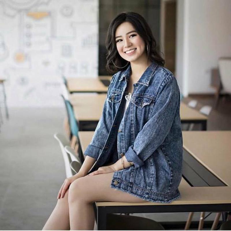 Jaket Pita Crop Jeans Cewek Jacket Denim Wanita Crop Ripped Jins Pita Belakang Top  Model Gambar Bel