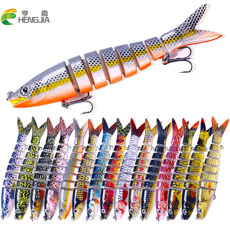 Hengjia 1Pcs Manusia Hidup Multi Jointed Minnow Wobblers Sinking Fishing Lure Memancing Umpan Untuk Pike Swimbait Crankbait Ikan Kecil Trout Bass Fishing Tackle Umpan Baits